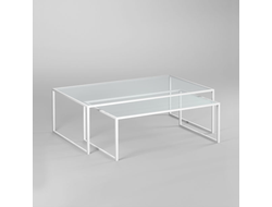 Комплект журнальных столов Set 1 white прозрачное стекло купить в Алуште