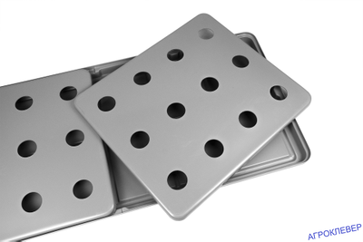 Крышка с отверстиями (1 шт.) для 1/2 поддона 1250x550 АБС-пластик 12 отверстий д.55мм