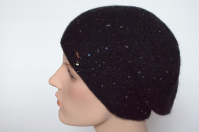 Черный берет вязаный Vizio Италия 6943 B
