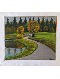 "У Большого пруда" картон масло Чепурко В.А. 2000 год