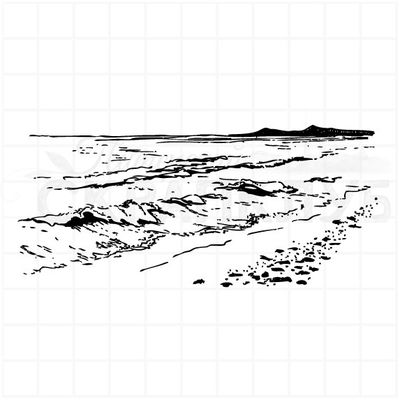 штамп  для скрапбукинга прибрежные волны  малыем.  реалистичные