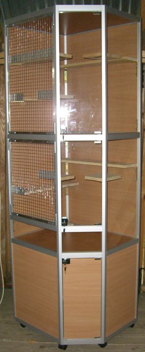 Двухэтажная клетка-витрина для шиншилл, дегу без тумбы