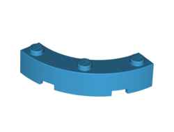 Brick, Round Corner 4 x 4 Macaroni Wide with 3 Studs, Dark Azure (48092 / 6225542)