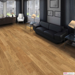 Инженерная доска Haro Prestige Дуб Маркант 538370 в интерьере комнаты