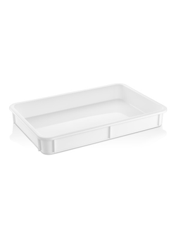 Контейнер для теста 600*400* 75 мм. прямой, сплошной, мороз-кий, белый полиэт.(крышка 76803)