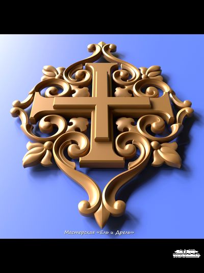 Резной крест, 3d-model 1