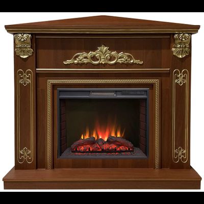 Угловой электрокамин Византия CRG патина с очагом Sparta 25.5 LED