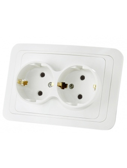 Розетка UNIVersal Валери СУ 2 мест. бел. (керам. осн.) В0102