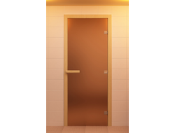 Дверь для сауны, стекло бронзовое матовое