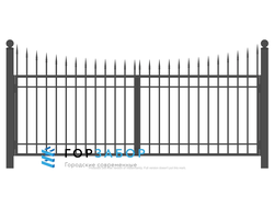Распашные сварные ворота с элементами ковки KSZ15-21 с пиками купить