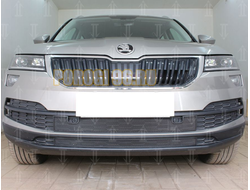 Защита радиатора для Skoda Karoq 2020- (2 части) black низ с парктроником