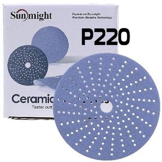 Шлифовальный круг SunMight CERAMIC L712T P220 225мм на липучке, 24 отв. арт. 78011