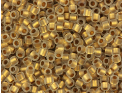 Toho 15/0 0989FM Frosted Gold-Lined Crystal / Матовый хрусталь с внутренней позолотой
