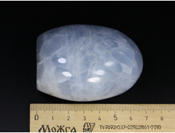 Кальцит голубой, полировка стоячая, Мадагаскар (68*50*32 мм, 195 г) №23856