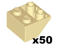 Slope, Inverted 45 2 x 2 with Flat Bottom Pin, Tan (3660 / 4118866)