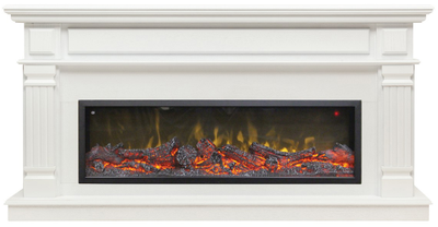 Линейный электрокамин Сканди WT с очагом Beverly 1000