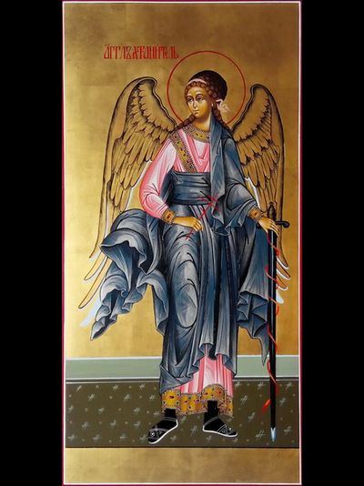 Ангел-Хранитель. Рукописная мерная икона.