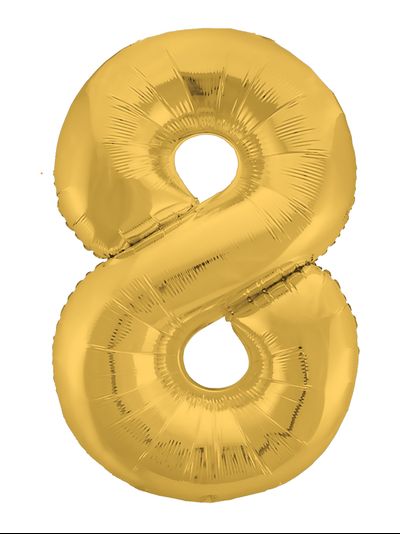Шар цифра 8 золотая