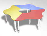 Стол 3-секционный "Солнышко" (гр. 0-3, на металлокаркасе) 1300х1300х400-580