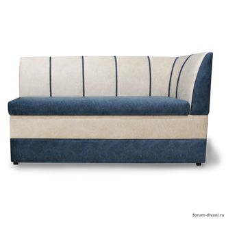 Кухонный диван Форум-8 150см, правый Синий/слоновая кость
