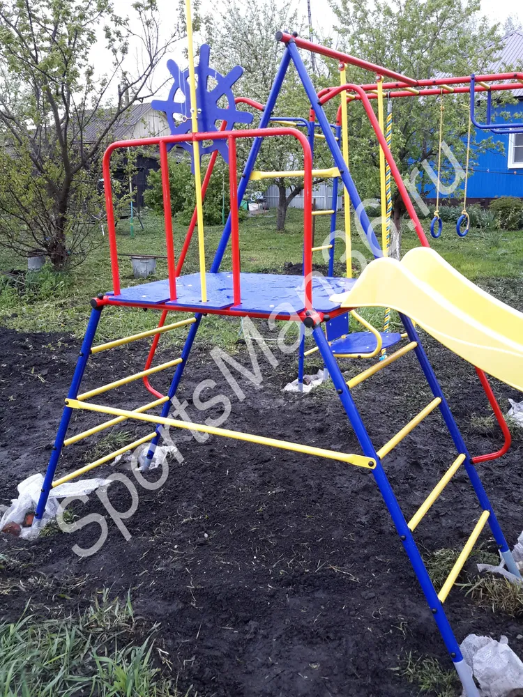 УЛИЧНЫЙ ДЕТСКИЙ СПОРТИВНЫЙ КОМПЛЕКС ПИОНЕР-МОРЯЧЕК С ГОРКОЙ S-line 3 м 