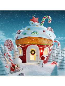 Фотофон виниловый «Рождественский маффин»