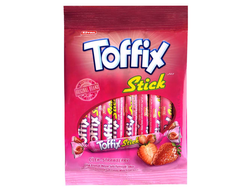 жевательные конфеты toffix stick клубника, 70 гр
