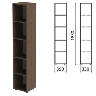 Шкаф (стеллаж) "Канц" 350х330х1830 мм, 4 полки, цвет венге, КК32.16