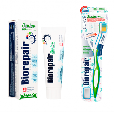 Зубная щетка детская от 7 до 14 лет, Biorepair Toothbrush Medium-Soft Junior, Biorepair