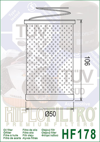 Масляный фильтр  HIFLO FILTRO HF178 для Harley Davidson (63835-87T, 63837-92T, 63840-53)