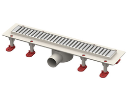 Трап ТП-55D-600 линейный с гориз выходом решетка (полосы) D50 мм, длина желоба 600мм [58962]