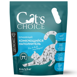 Cat's choice (Кэтс чойс) Бумажный комкующийся наполнитель с цветовым индикатором комка, 6 л/1,5 кг