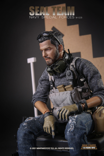Американский морской котик с собакой - КОЛЛЕКЦИОННАЯ ФИГУРКА 1/6 SEAL TEAM NAVY SPECIAL FORCES (M029) - MINITIMES