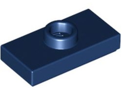 Plate, Modified 1 x 2 with 1 Stud with Groove and Bottom Stud Holder Jumper, Dark Blue (15573 / 6092588)