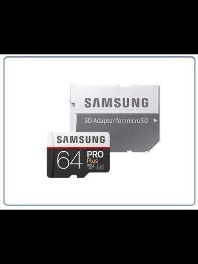 Карта памяти 64ГБ Samsung "PRO Plus MB-MD64GA/RU" microSD XC UHS-I Class10 + адаптер