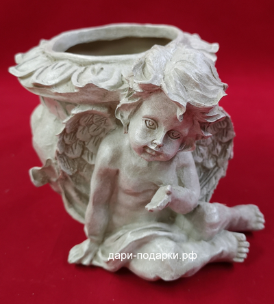 Кашпо Ангел кроткий 20*14см  0,9кг   полистоун Россия  1055//013231