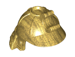 Minifigure, Headgear Helmet Ninja / Samurai with Clip and Long Visor, Pearl Gold (98128 / 6217489 / 6292948)
