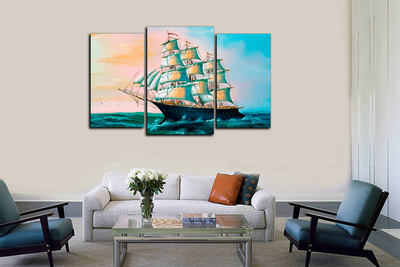 Модульная картина "Корабль в море"