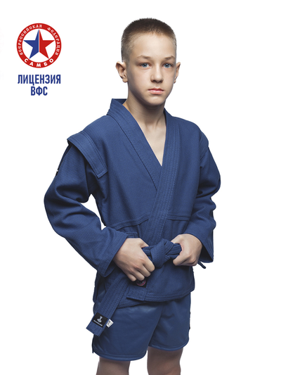 Куртка детская для самбо плетеная ВФС BRAVEGARD Junior синяя