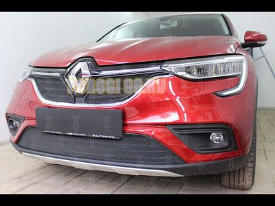 Защита радиатора Renault Arkana 2018- (2 части) black верх