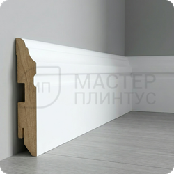 Белый МДФ плинтус по покраску TeckWood вектор 120 мм.