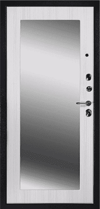 Металлическая входная дверь "Техно зеркало" светлая (двухконтурная)