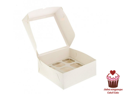 КОРОБКА ДЛЯ 9 КАПКЕЙКОВ БЕЛАЯ С ОКНОМ