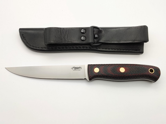 Нож Рыбацкий М сталь N690 красно-черная микарта