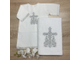 Крестильный набор с полотенцем 70х140 см "Семейные ценности" серебро