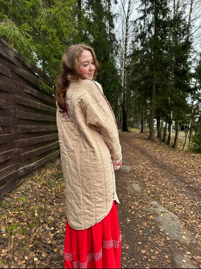 Стеганое пальто "Родное тепло"