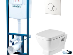 ПЭК Santek Нео 1.WH50.1.543: Инсталляция, прямоугольный унитаз, кнопка хромированная купить у Marysя