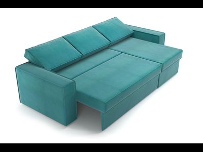 ПРАГА угловой диван ULTRA MIDNIGHT темно-синий (Софт)