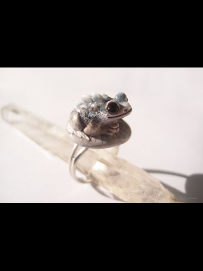 "Каменная Драконья Лягушка", кольцо в стиле фэнтези