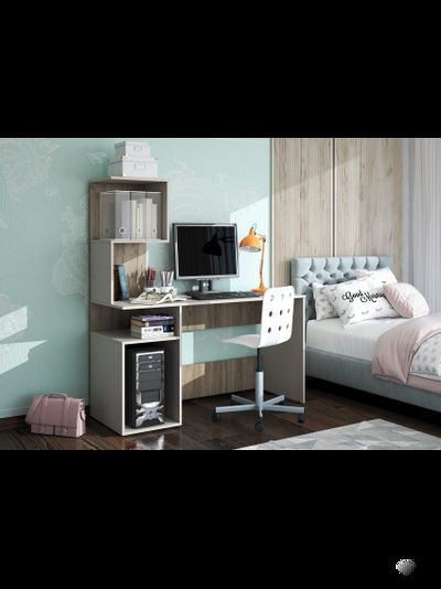 Бохо СП-001 стол письменный Дуб Крафт Серый/Кашемир